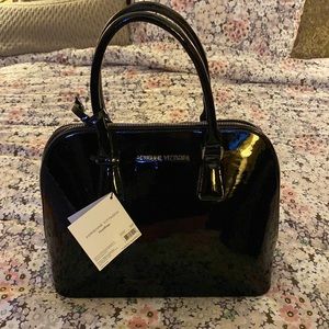 NWT Black Patent Leather Adrienne Vittadini Satchel/Handbag 👜